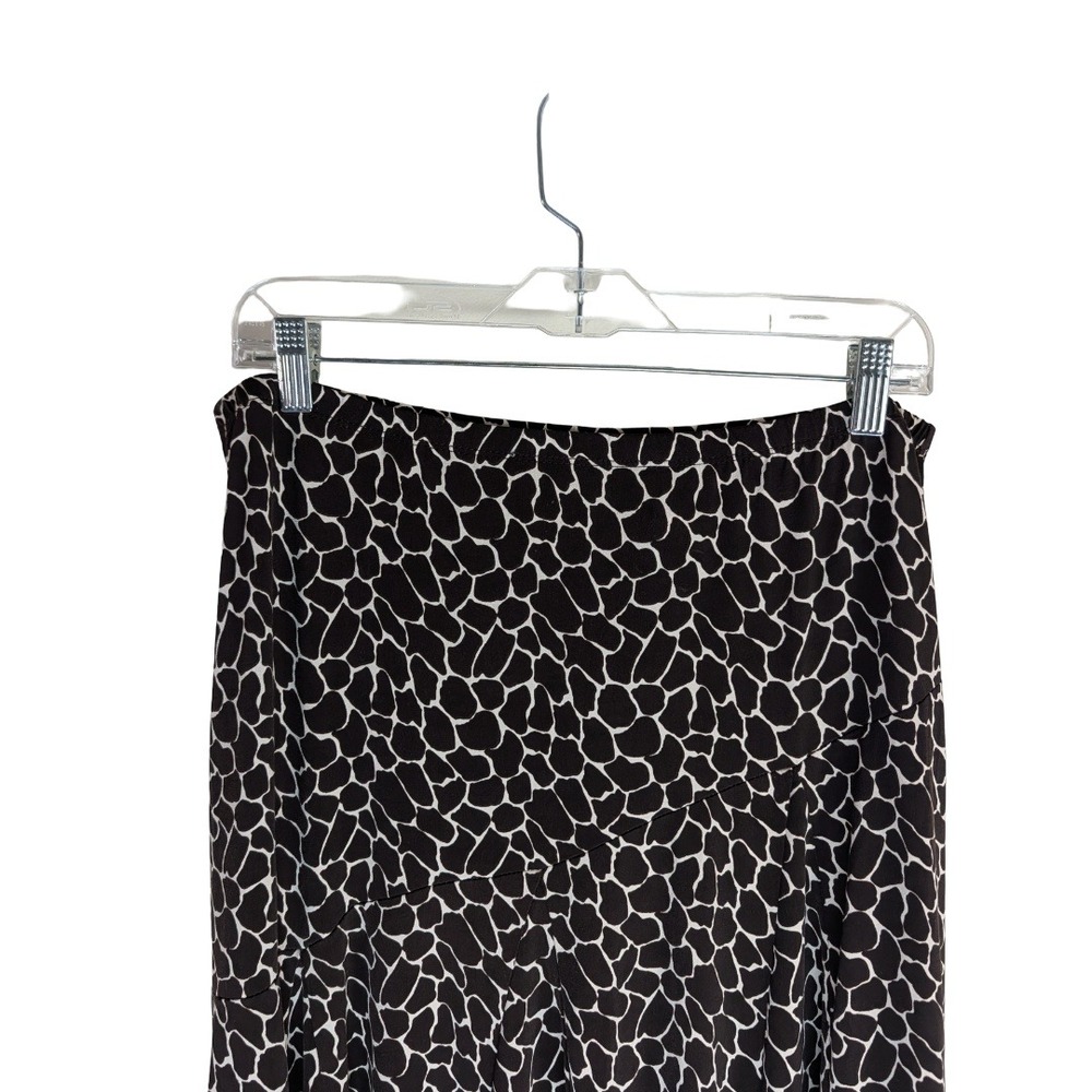 Chico's Midi Skirt Womens Size 2 Large Brown White Giraffe Animal Print Stretch - Picture 3 of 12